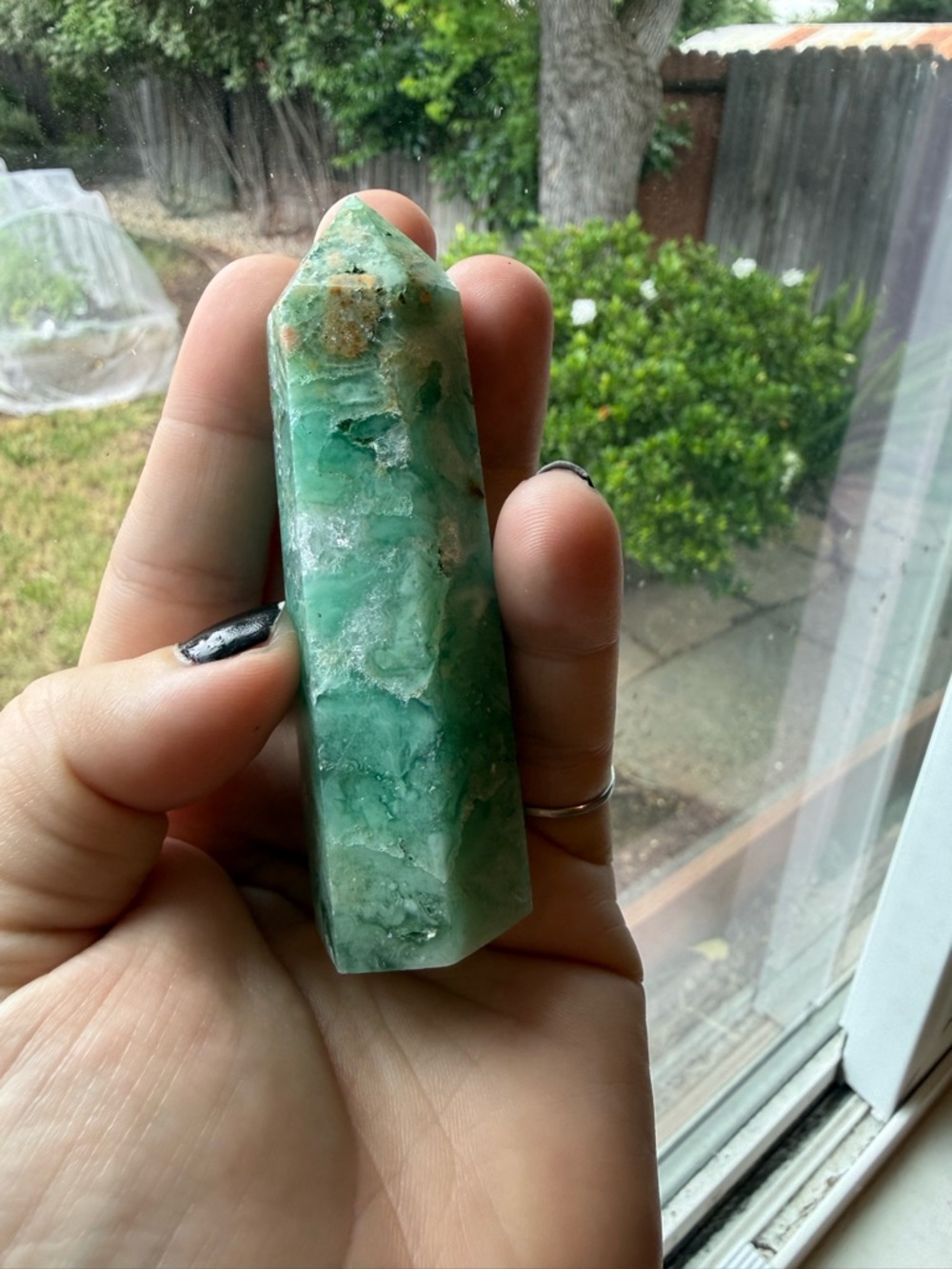 Green Flourite Crystal Point Tower - Picture 2 of 3